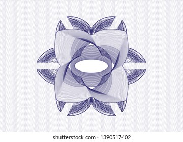 Blue rosette (money style emblem). Vector Illustration. Detailed.