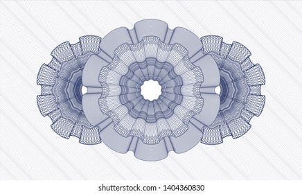 Blue rosette (money style emblem). Vector Illustration. Detailed.