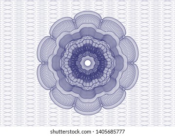 Blue rosette (money style emblem). Vector Illustration. Detailed.