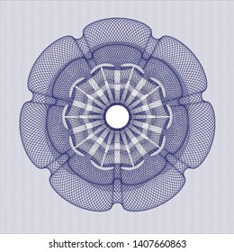 Blue rosette (money style emblem). Vector Illustration. Detailed.