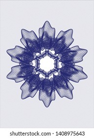 Blue rosette (money style emblem). Vector Illustration. Detailed.