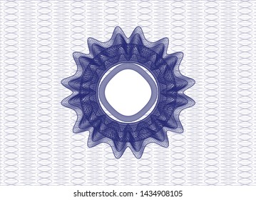 Blue rosette (money style emblem). Vector Illustration. Detailed.
