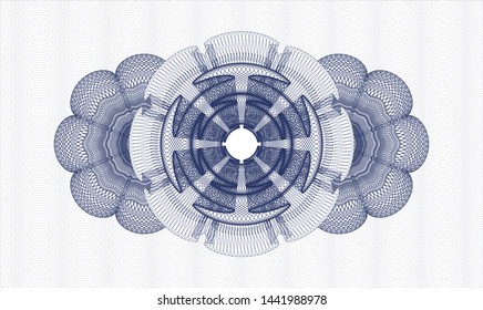 Blue rosette (money style emblem). Vector Illustration. Detailed.