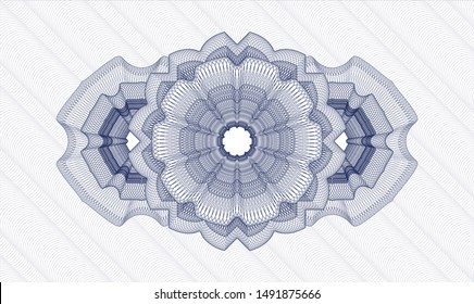 Blue rosette (money style emblem). Vector Illustration. Detailed.