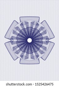 Blue rosette (money style emblem). Vector Illustration. Detailed.