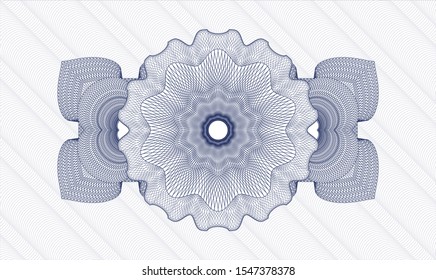 Blue rosette (money style emblem). Vector Illustration. Detailed.