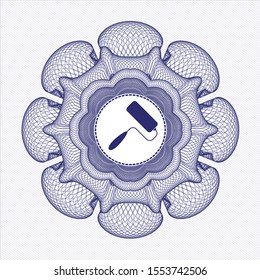 Blue rosette (money style emblem) with roller brush icon inside