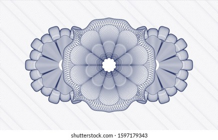 Blue rosette (money style emblem). Vector Illustration. Detailed.