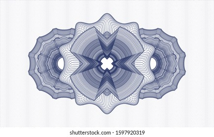 Blue rosette (money style emblem). Vector Illustration. Detailed.