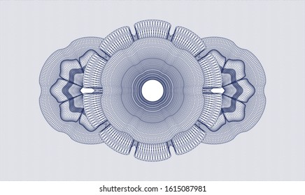 Blue rosette (money style emblem). Vector Illustration. Detailed.