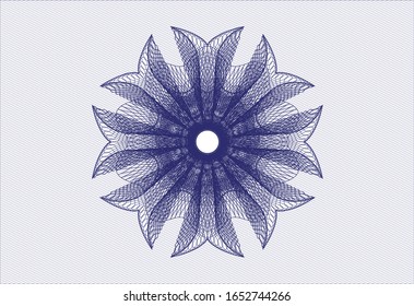 Blue rosette (money style emblem). Vector Illustration. Detailed.