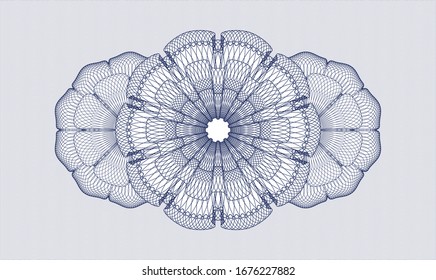 Blue rosette (money style emblem). Vector Illustration. Detailed.