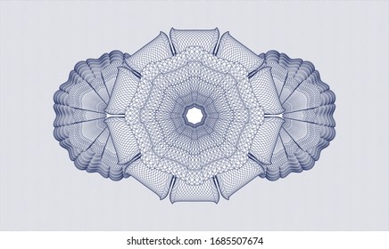 Blaue Rosette (Geldstil).  Vektorillustration Illustration. Detaillierte Angaben.