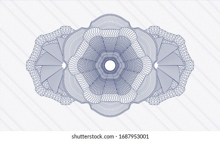 Blue rosette (money style emblem). Vector Illustration. Detailed.