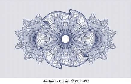 Blue rosette (money style emblem). Vector Illustration. Detailed.