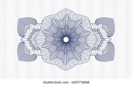 Blue rosette (money style emblem). Vector Illustration. Detailed.