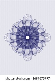 Blue rosette (money style emblem). Vector Illustration. Detailed.
