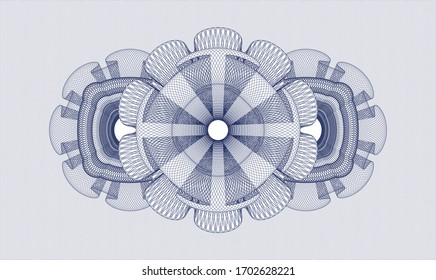 Blue rosette (money style emblem). Vector Illustration. Detailed 