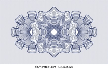 Blue rosette (money style emblem). Vector Illustration. Detailed 