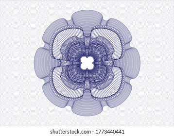 Blue rosette (money style emblem). Vector Illustration. Detailed. 