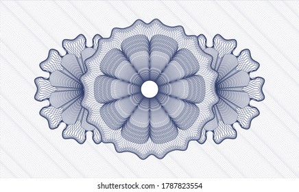Rosette azul (emblema del estilo del dinero). Ilustración vectorial. Detallado 