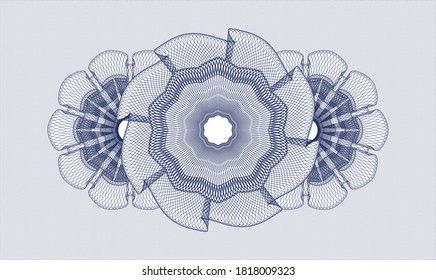 Blue rosette (money style emblem). Vector Illustration. Detailed 