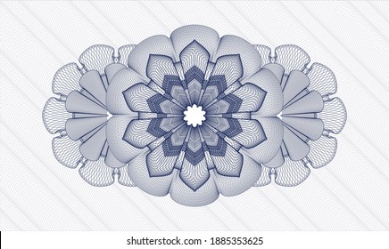 Blue rosette (money style emblem). Vector Illustration. Detailed 