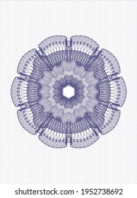Blue rosette (money style emblem). Vector Illustration. Detailed. 