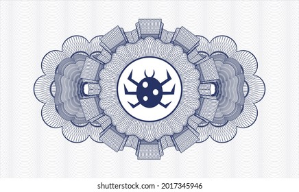 Estampilla azul o emblema del estilo del dinero. Ilustración vectorial. Detallado con el icono de error dentro