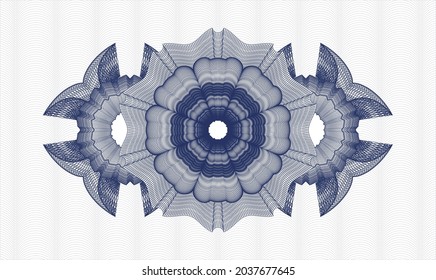 Blue rosette (money style emblem). Vector Illustration. Detailed 