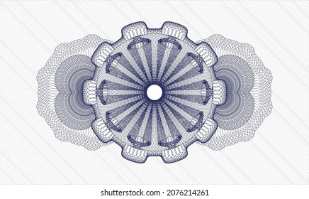 Blue rosette (money style emblem). Vector Illustration. Detailed 
