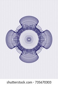 Blue rosette or money style emblem