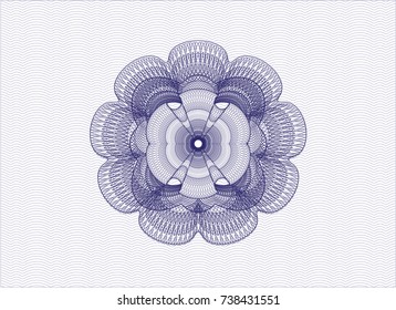Blue rosette or money style emblem