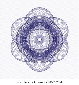 Blue rosette or money style emblem