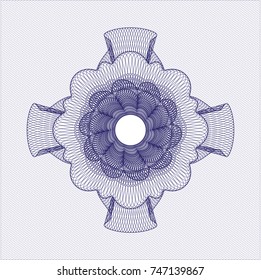 Blue rosette or money style emblem