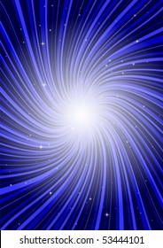 Blue rotating star and glitters