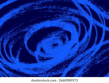 Textura de rabisco azul de giz áspero. Fundo abstrato grunge negrito com traçados de pincel desenhados à mão