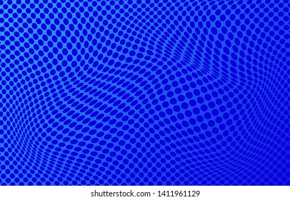 blue round abstract background. technology concept wallpaper. Navy dotted surface 