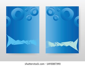 Blue round abstract design of annual report, brochure, flyer, poster. Blue abstract background vector illustration for flyer, leaflet, poster. Business A4 brochure template.