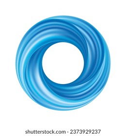 Blue round abstract swirl, with space for text in the center of the funnel.