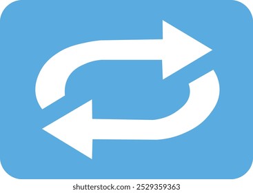 Un icono de flecha redonda azul típicamente simboliza un movimiento circular