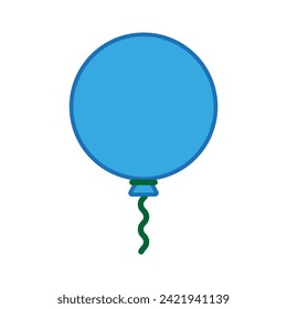 Blue round balloon frame with empty background. Color vector.