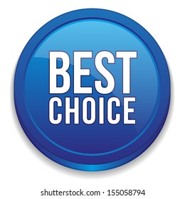 Blue round best choice button