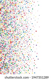 Blue Round Birthday Background. Circle Element Texture. Yellow Polka Dot. Red Celebrate Confetti Illustration.