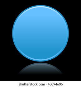 Blue round blank matted web buttons on black