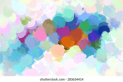 Blue round brush strokes background. Vector version