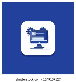 Blue Round Button for Account, profile, report, edit, Update Glyph icon