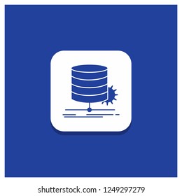 Blue Round Button for Algorithm, chart, data, diagram, flow Glyph icon