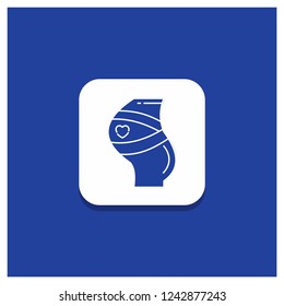 Blue Round Button for Belt, Safety, Pregnancy, Pregnant, women Glyph icon