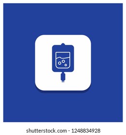 Blue Round Button for blood, test, sugar test, samples Glyph icon